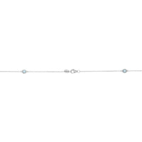 Birthstone Station Necklace in Sterling Silver