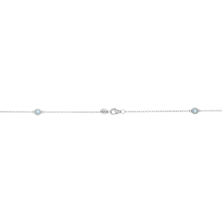 Birthstone Station Necklace in Sterling Silver