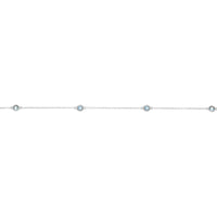 Birthstone Station Necklace in Sterling Silver