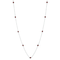Birthstone Station Necklace in Sterling Silver
