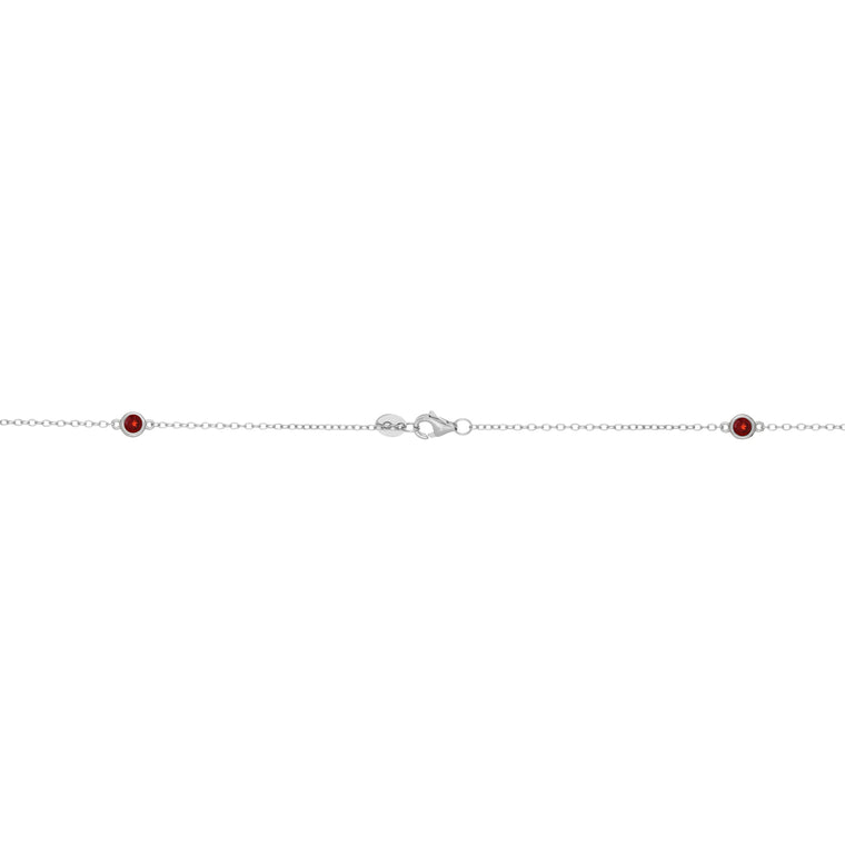 Birthstone Station Necklace in Sterling Silver