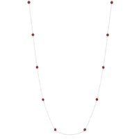 Birthstone Station Necklace in Sterling Silver