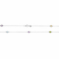 Birthstone Station Necklace in Sterling Silver