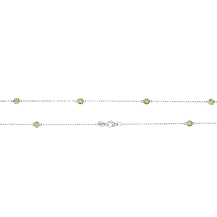 Birthstone Station Necklace in Sterling Silver