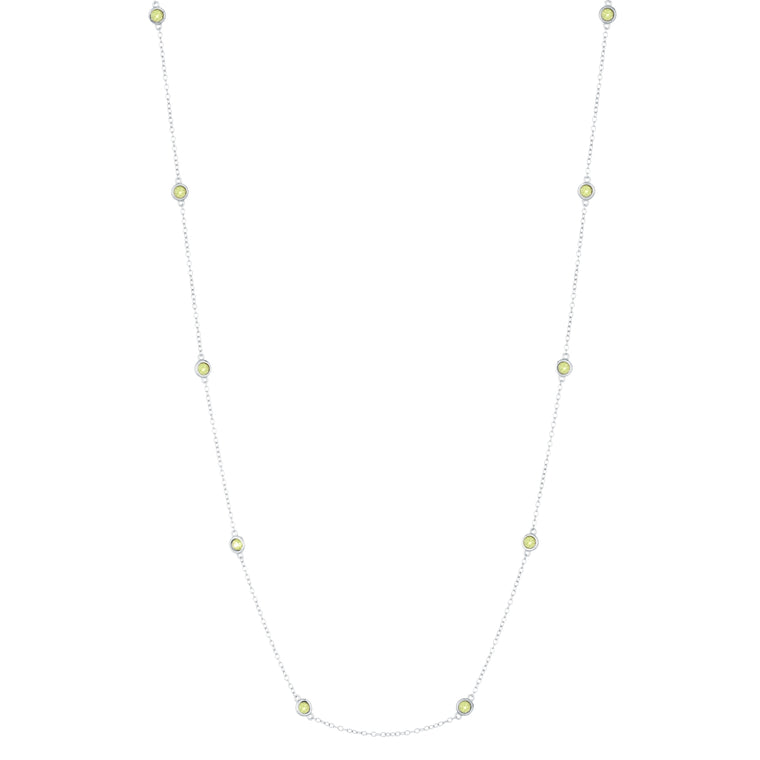 Birthstone Station Necklace in Sterling Silver