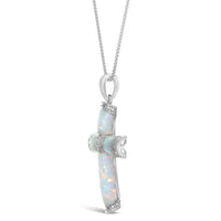 Created Opal Cross Pendant