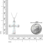 Created Opal Cross Pendant