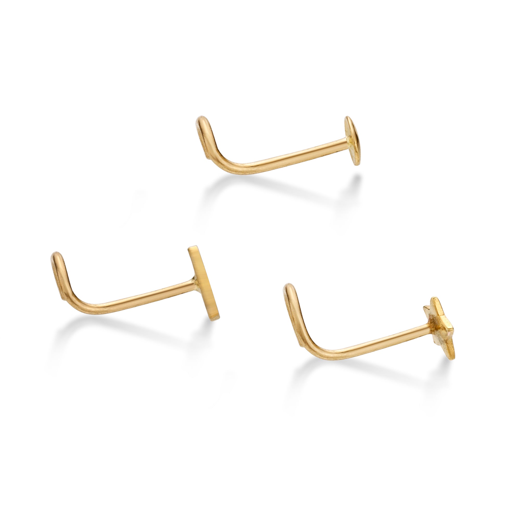 10K Yellow Gold Nose Ring Starter Set - 22G
