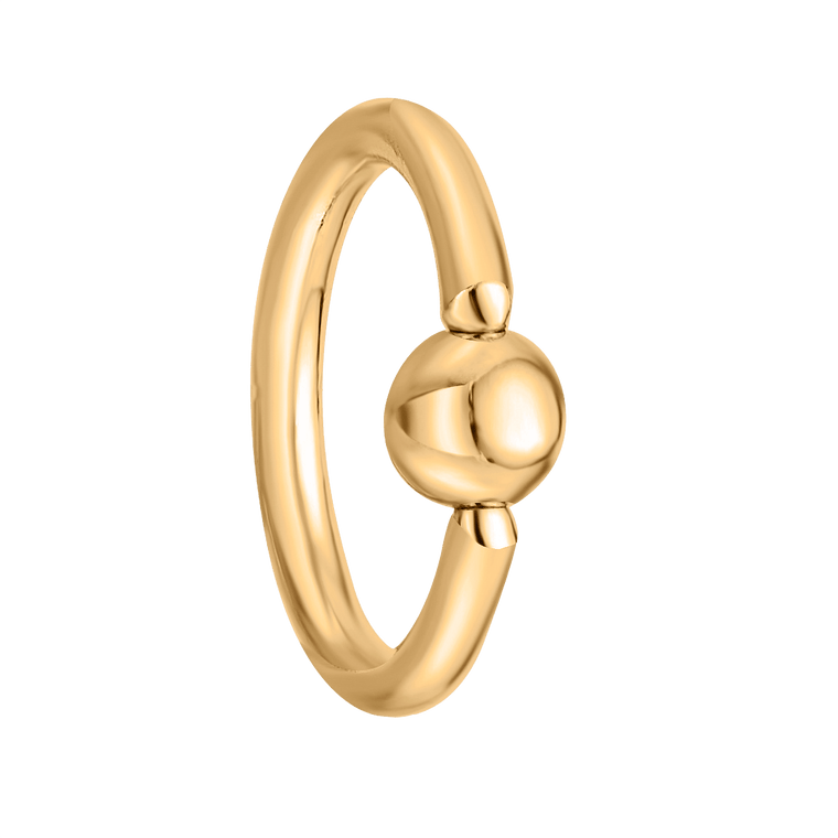 14K Gold Diamond Nose Hoop - 22G