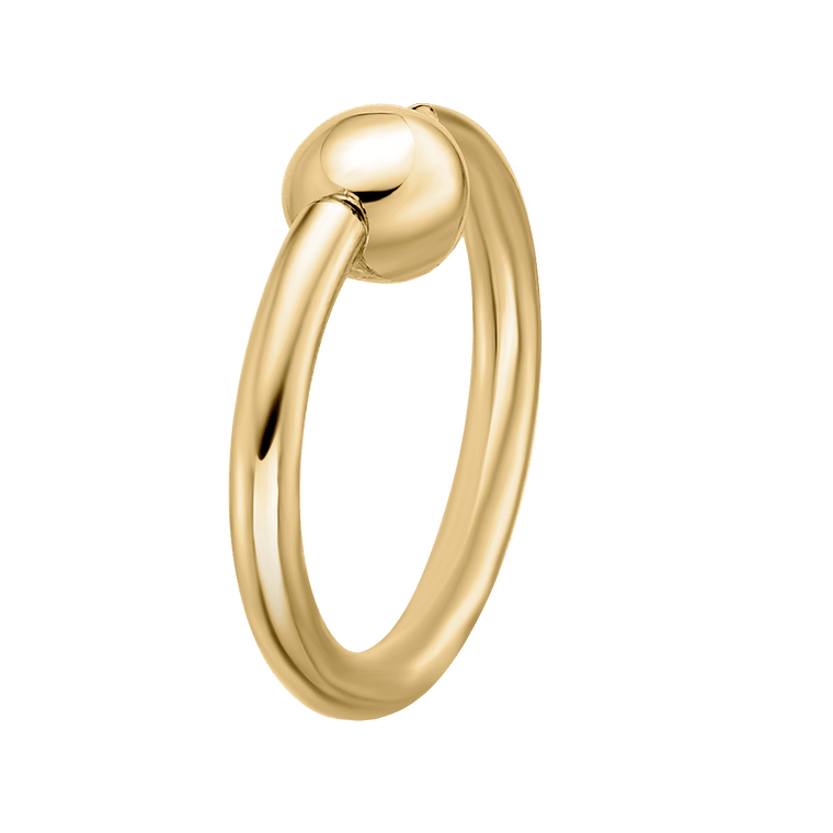 14K Gold Diamond Nose Hoop - 22G