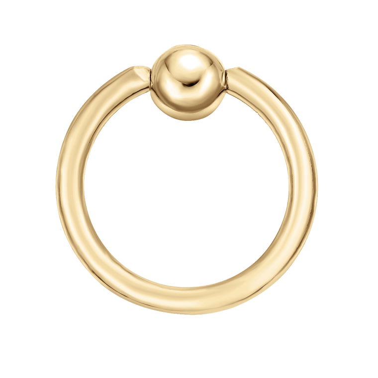 14K Gold Diamond Nose Hoop - 22G