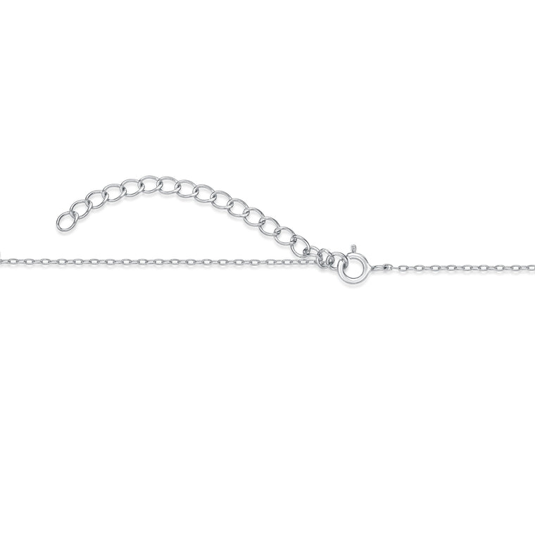 Cubic Zirconia Snowflake Pendant in Sterling Silver, 18"
