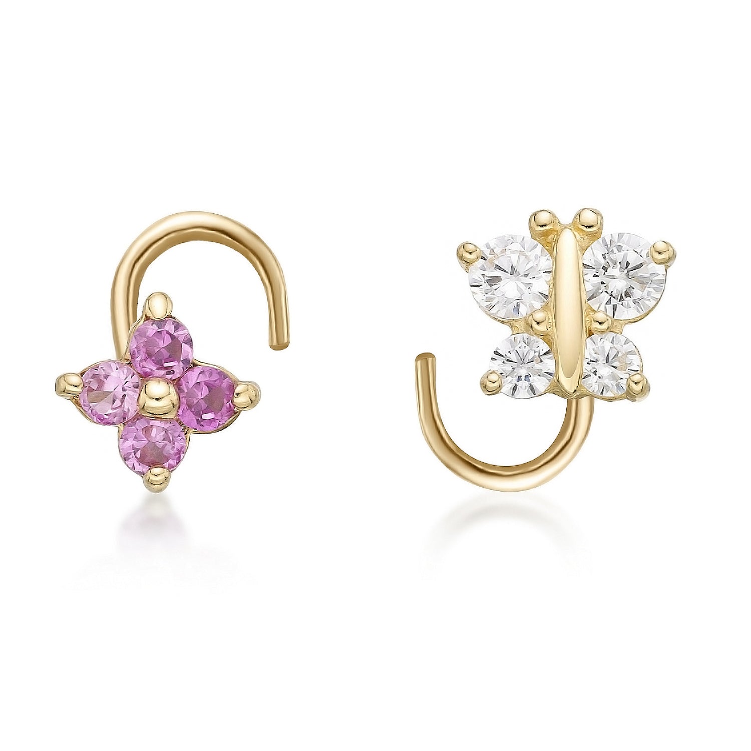 22 G (0.6 mm) Curve Nose Ring in 14K Yellow Gold