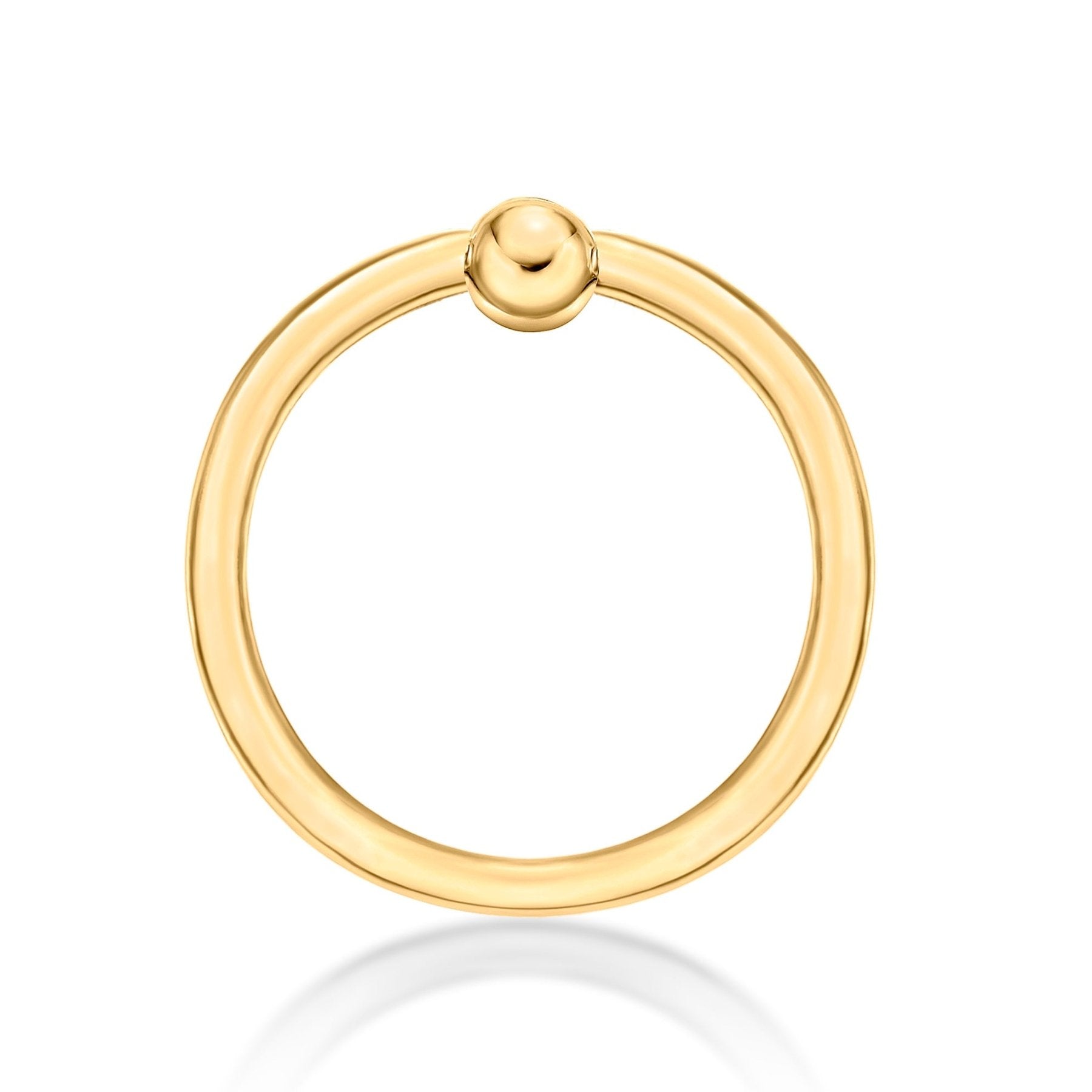 14K Yellow Gold Captive Bead Universal Hoop Ring, 1/2 Inches, 14 Gauge