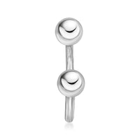 14K White Gold Horseshoe Nipple Hoop Ring, 14 Gauge