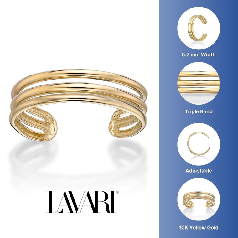 Triple Band Toe Ring