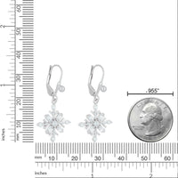 Cubic Zirconia Snowflake Leaverback Earring in Sterling Silver