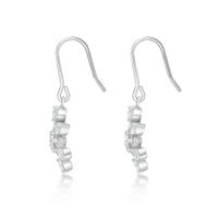 Cubic Zirconia Snowflake Fishhook Earring in Sterling Silver