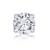 14K Gold Straight Bone Cubic Zirconia Nose Stud - 22G