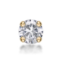 14K Gold Straight Bone Cubic Zirconia Nose Stud - 22G