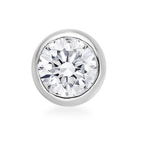 14K Gold Bezel Set Cubic Zirconia Nose Stud - 22G