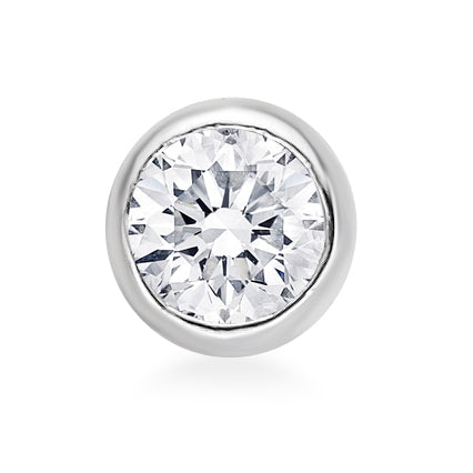 14K Gold Bezel Set Cubic Zirconia Nose Stud - 22G
