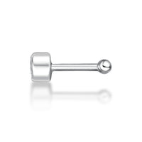 14K Gold Bezel Set Cubic Zirconia Nose Stud - 22G