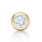 14K Gold Bezel Set Cubic Zirconia Nose Stud - 22G