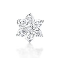 14K Gold Flower Cubic Zirconia Nose Stud - 22G