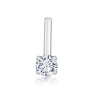 14K Gold L-Shaped Cubic Zirconia Nose Ring - 22G