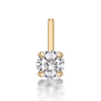 14K Gold L-Shaped Cubic Zirconia Nose Ring - 22G