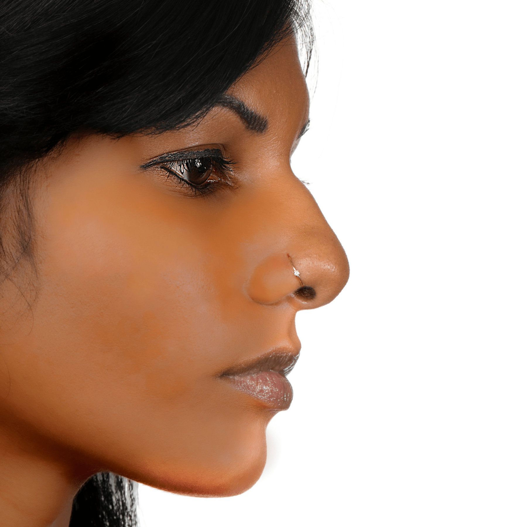 14K Gold Cubic Zirconia Nose Hoop - 22G