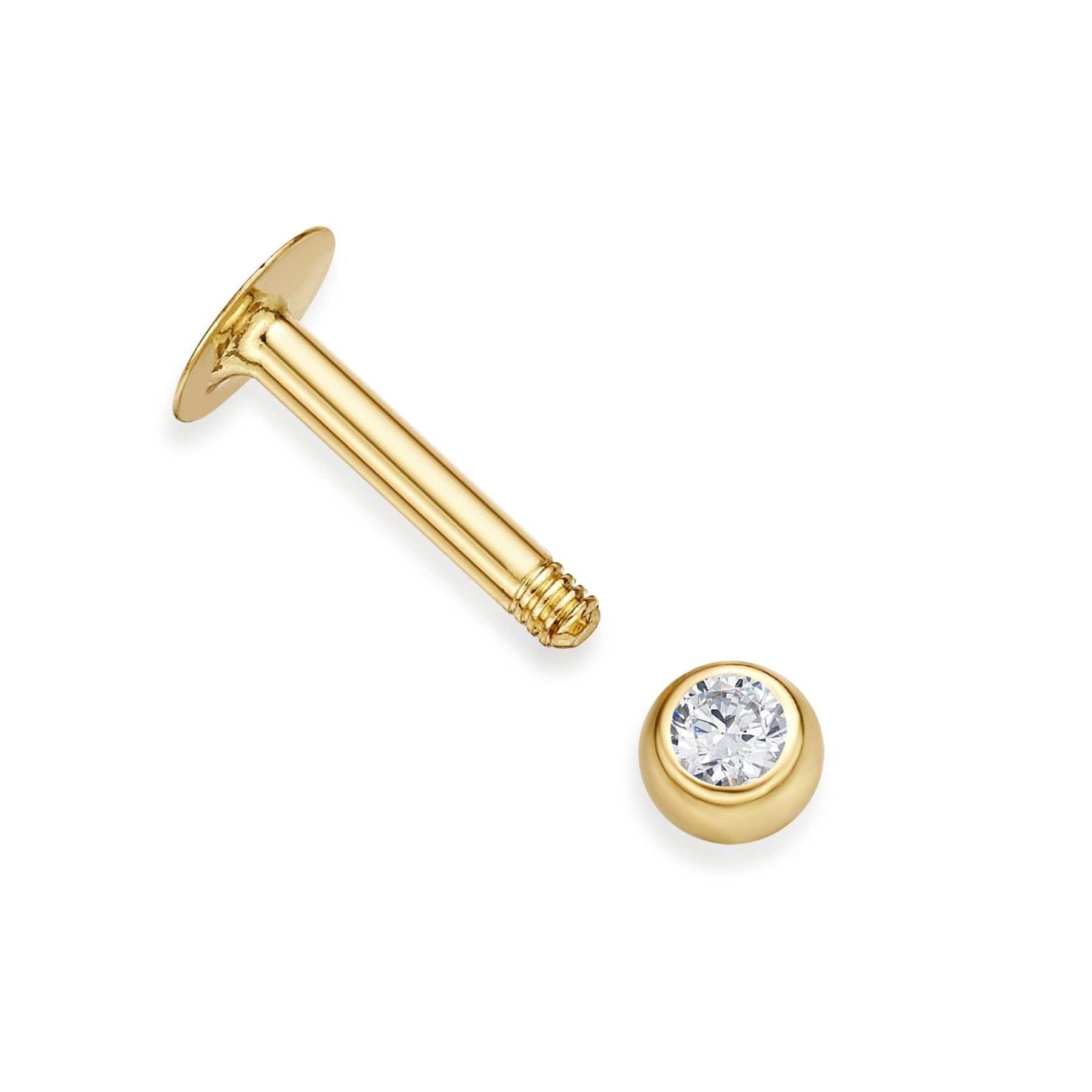 Monroe Style Cubic Zirconia Labret - 16G