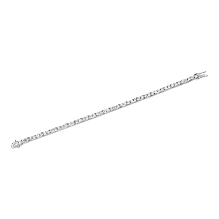 Cubic Zirconia Tennis Bracelet in Sterling Silver, 7.5"