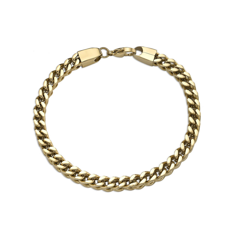 Thick Bracelet in Gold Ion Plated Stainless Steel