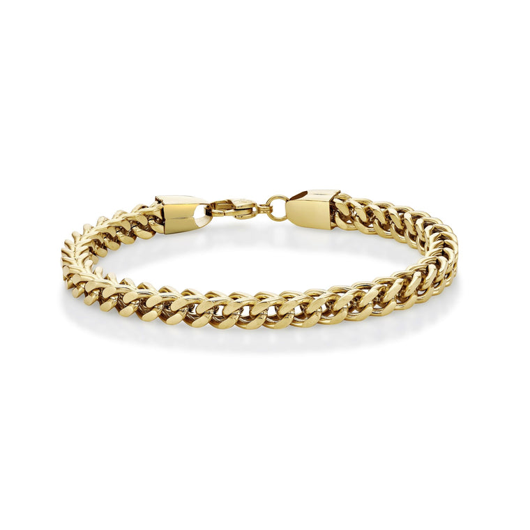 Thick Bracelet in Gold Ion Plated Stainless Steel