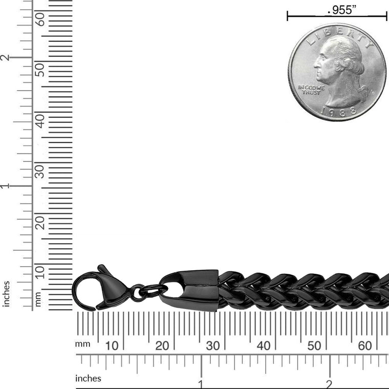 Thick Bracelet in Black Ion Plated Stainless Steel