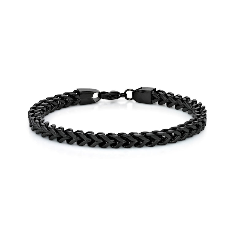 Thick Bracelet in Black Ion Plated Stainless Steel