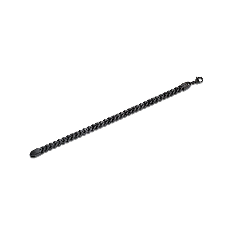 Thick Bracelet in Black Ion Plated Stainless Steel