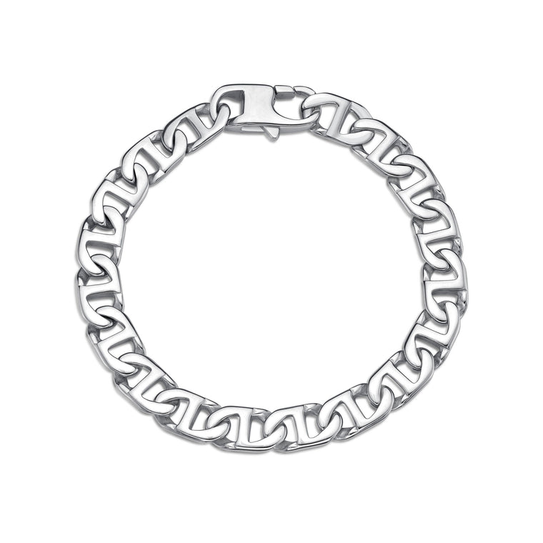 Men's 10MM Mariner Chain Bracelet in Stainless Steel, 9"