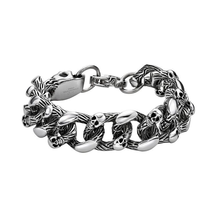 Chunky Skull Bracelet in Stainless Steel