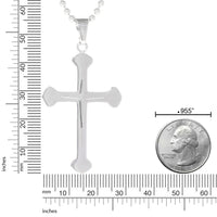 Budded Cross Pendant in Stainless Steel