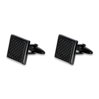 Carbon Fiber Square Cufflinks in Stainless Steel