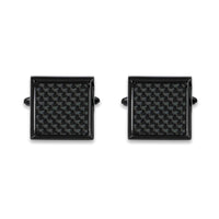 Carbon Fiber Square Cufflinks in Stainless Steel