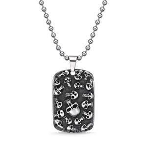 Skull Pendant in Antique Finish Stainless Steel
