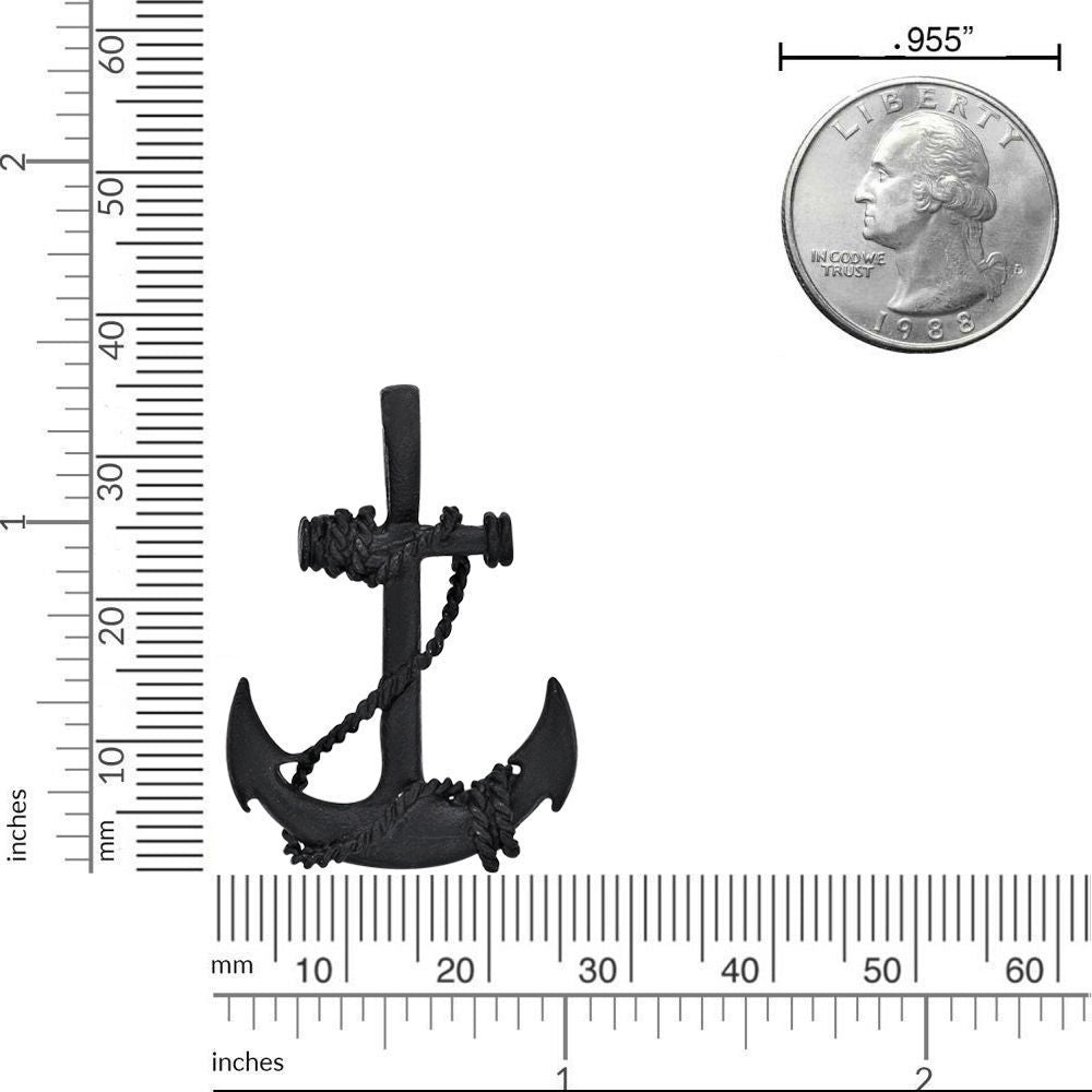 Anchor Pendant in Black Ion-Plated Stainless Steel