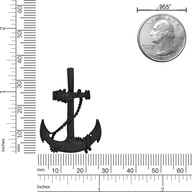 Anchor Pendant in Black Ion-Plated Stainless Steel