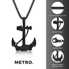 Anchor Pendant in Black Ion-Plated Stainless Steel