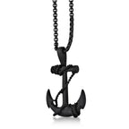 Anchor Pendant in Black Ion-Plated Stainless Steel