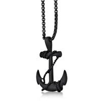 Anchor Pendant in Black Ion-Plated Stainless Steel